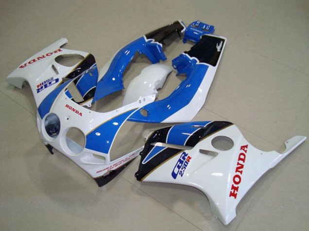 Carenados Moto Honda CBR250RR MC19 1988-1989 - Blanco Azul Claro Negro Brillante Fábrica