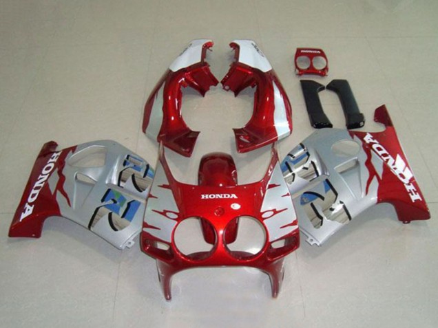 Carenados Moto Honda CBR250RR MC19 1988-1989 - Plata Blanco Rojo Fábrica