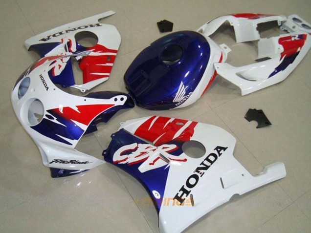 Carenado Moto Honda CBR250RR MC22 1990-1998 - Blanco Rojo Azul Fábrica