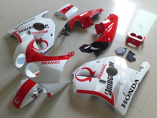 Carenados Moto Honda CBR250RR MC22 1990-1998 - Blanco Rojo Pramac Bridgestone Fábrica