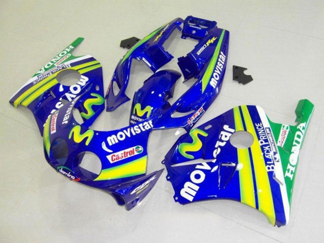 Carenados Moto Honda CBR250RR MC22 1990-1998 - Azul Amarillo Verde MoviStar Castrol Fábrica