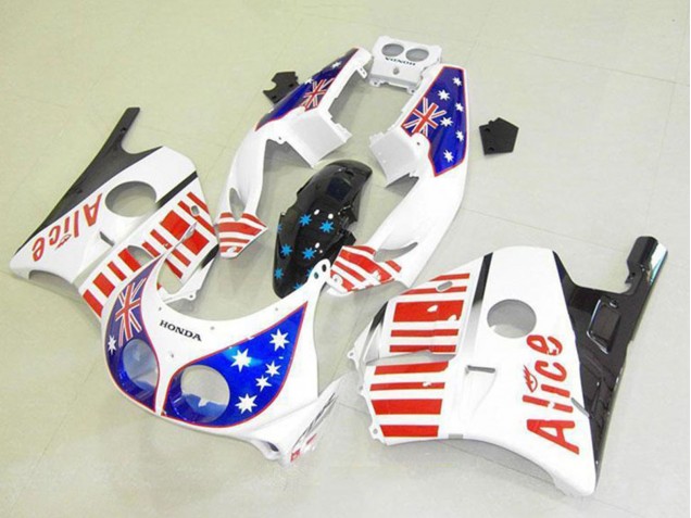 Carenados Moto Honda CBR250RR MC22 1990-1998 - Blanco Rojo Azul Star Alice Fábrica