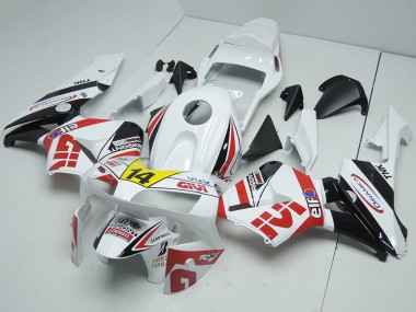 Carenados Moto Honda CBR600RR 2003-2004 - Blanco Rojo Amarillo Negro Brillante Givi 14 Fábrica