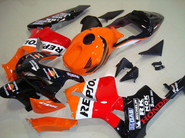 Kit Carenados Moto Honda CBR600RR 2003-2004 - Naranja Blanco Rojo Negro Brillante Repsol Fábrica