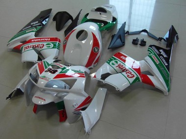 Carenados Moto Honda CBR600RR 2005-2006 - Blanco Rojo Verde Castrol 38 Fábrica