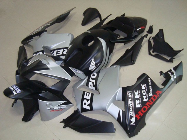 Carenados Moto Honda CBR600RR 2005-2006 - Negro Mate Plata Repsol Fábrica