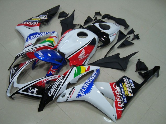 Carenados Moto Honda CBR600RR 2007-2008 - Blanco Rojo Azul Negro Brillante EuroBet Fábrica