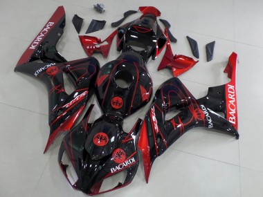 Carenados Moto Honda CBR1000RR 2006-2007 - Rojo Negro Brillante Bacardi Fábrica
