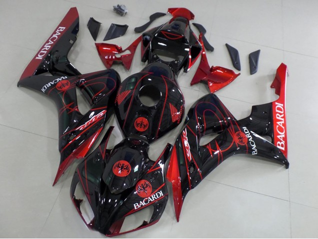 Carenados Moto Honda CBR1000RR 2006-2007 - Rojo Negro Brillante Bacardi Fábrica