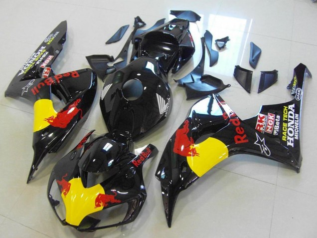 Carenados Moto Honda CBR1000RR 2006-2007 - Negro Brillante Amarillo Rojo Bull Fábrica