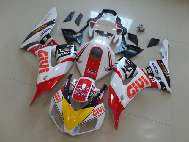 Carenados Moto Honda CBR1000RR 2006-2007 - Blanco Rojo Amarillo Negro Brillante Givi HRC Fábrica