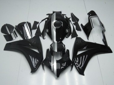 Carenados Moto Honda CBR1000RR 2008-2011 - Negro Brillante Plata Raya Fábrica