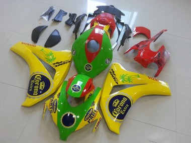 Carenados Moto Honda CBR1000RR 2008-2011 - Amarillo Verde Rojo Negro Corona Fábrica