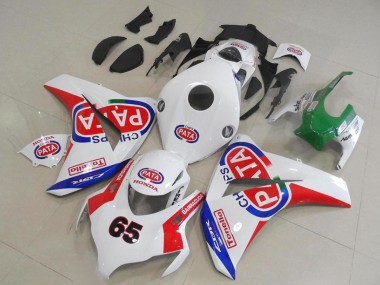 Carenados Moto Honda CBR1000RR 2008-2011 - Blanco Rojo Azul Pata 65 Fábrica
