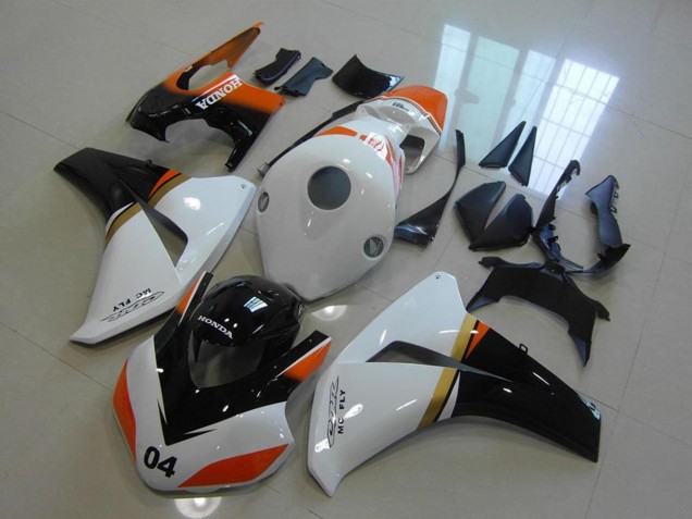 Carenados Moto Honda CBR1000RR 2008-2011 - Blanco Naranja Negro Brillante Carrera Fábrica