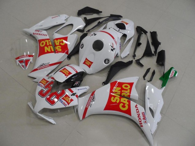 Carenado Moto Honda CBR1000RR 2012-2016 - Blanco Rojo Amarillo San Carlo Fábrica