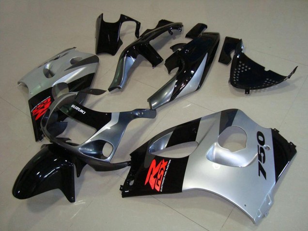 Carenados Moto Suzuki GSXR 750 1996-2000 - Negro Brillante Plata Fábrica