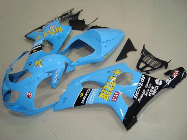 Carenados Moto Suzuki GSXR 1000 2000-2002 - Azul Claro Amarillo Negro Rizla Fábrica