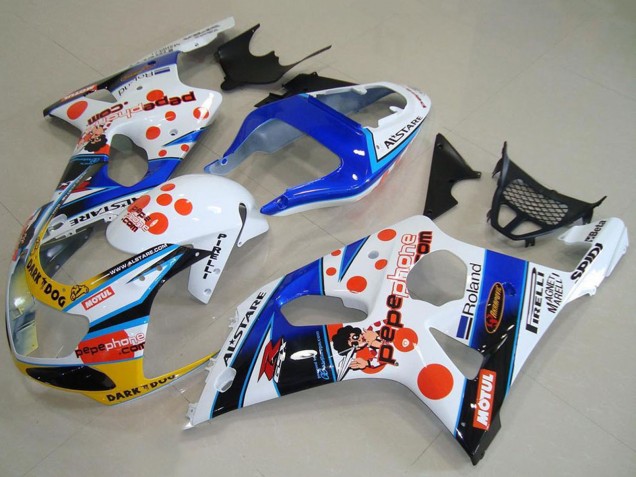 Carenados Moto Suzuki GSXR 1000 2000-2002 - Blanco Azul Rojo Amarillo Negro Dark Dog Motul Pepe Phone Fábrica
