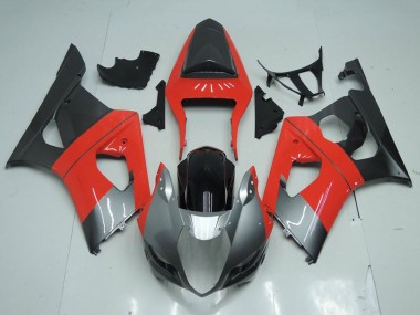 Carenado Moto Suzuki GSXR 1000 2003-2004 - Rojo Plata Negro Fábrica