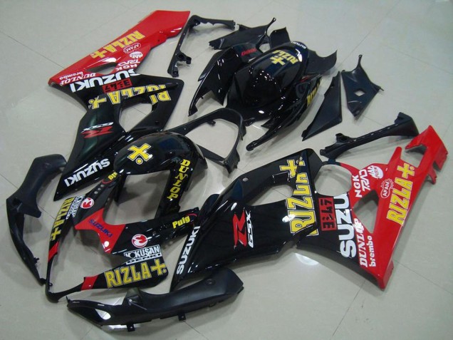 Carenados Moto Suzuki GSXR 1000 2005-2006 - Negro Brillante Rojo Oro Rizla Fábrica