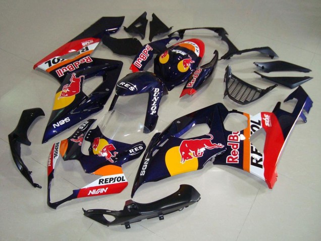 Carenados Moto Suzuki GSXR 1000 2005-2006 - Azul Oscuro Amarillo Rojo Bull Repsol Fábrica