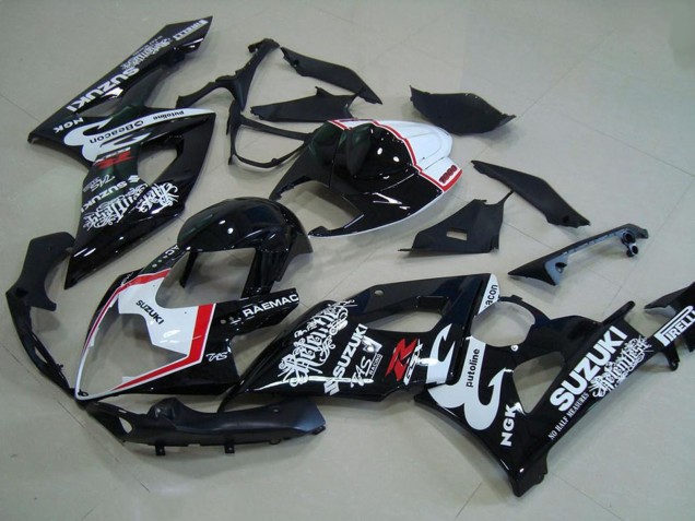 Carenados Moto Suzuki GSXR 1000 2005-2006 - Negro Brillante Blanco Rojo Relentless Fábrica