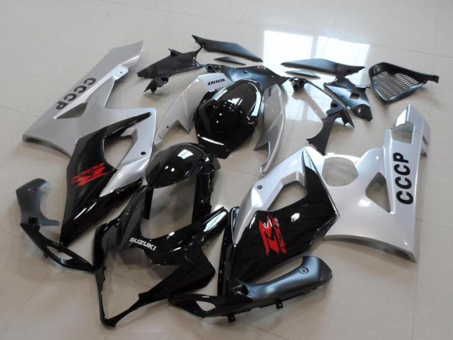 Kits Carenado Moto Suzuki GSXR 1000 2005-2006 - Plata Negro Rojo Fábrica