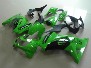 Carenados Moto Kawasaki ZX250R 2008-2012 - Verde Negro Brillante Monstruo Fábrica