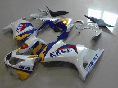 Carenados Moto Kawasaki ZX250R 2008-2012 - Blanco Amarillo Azul Rojo EFSF RX-78 Fábrica