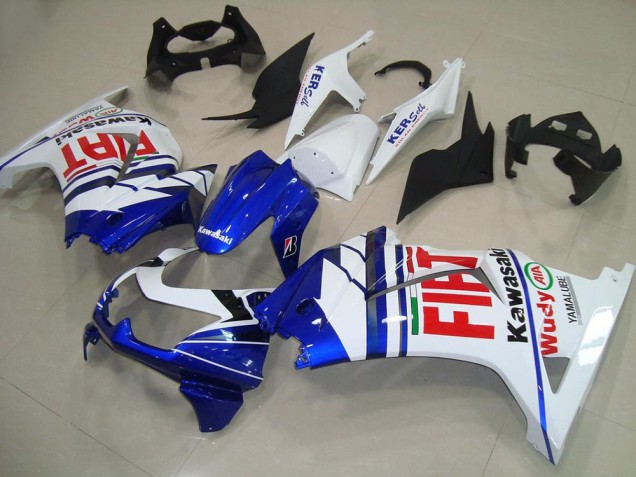 Carenados Moto Kawasaki ZX250R 2008-2012 - Blanco Azul Rojo Fiat Fábrica