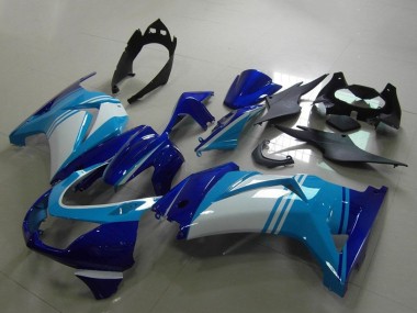 Carenados Moto Kawasaki ZX250R 2008-2012 - Azul Claro Blanco Azul Oscuro Fábrica