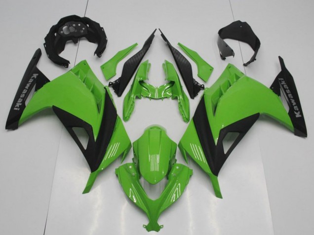 Carenados Moto Kawasaki ZX300R 2013-2018 - Verde Negro Mate OEM Estilo Fábrica