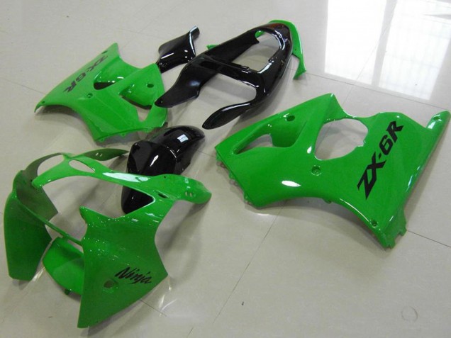 Carenado Moto Kawasaki ZX6R 2000-2002 - Verde Negro Brillante Fábrica