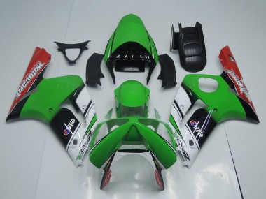 Carenados Moto Kawasaki ZX6R 2003-2004 - Verde Blanco Negro Rojo Motocard Fábrica