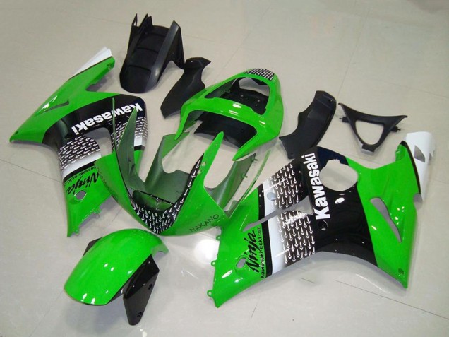 Carenado Moto Kawasaki ZX6R 2003-2004 - Verde Blanco Negro Fábrica