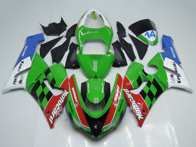 Carenados Moto Kawasaki ZX6R 2005-2006 - Blanco Verde Rojo Azul Negro Motocard Fábrica