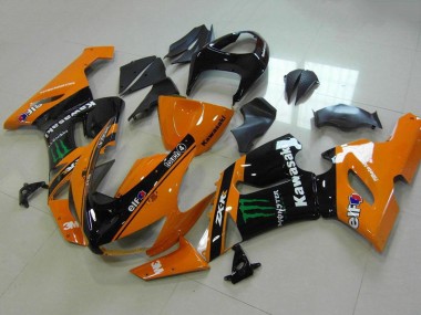Carenados Moto Kawasaki ZX6R 2005-2006 - Naranja Negro Verde Monstruo Fábrica