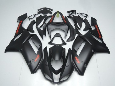 Carenados Moto Kawasaki ZX6R 2007-2008 - Negro Mate Rojo Sticker Fábrica