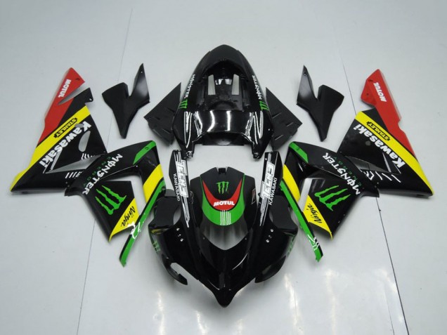 Carenados Moto Kawasaki ZX10R 2004-2005 - Negro Brillante Rojo Amarillo Verde Monstruo Fábrica
