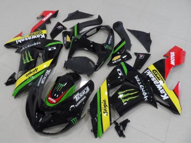 Carenados Moto Kawasaki ZX10R 2006-2007 - Negro Brillante Rojo Amarillo Verde Monstruo Fábrica