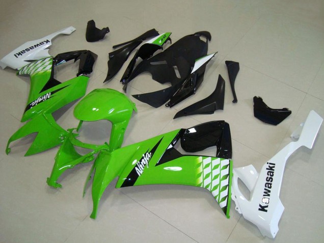 Carenados Moto Kawasaki ZX10R 2008-2010 - Blanco Verde Negro Brillante Fábrica