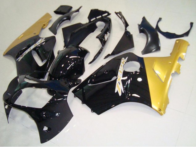 Carenados Moto Kawasaki ZX12R 2000-2001 - Negro Brillante Oro Fábrica