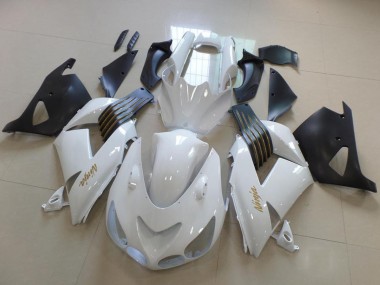Carenados Moto Kawasaki ZX14R ZZR1400 2006-2011 - Blanco Negro Mate Oro Ninja Fábrica