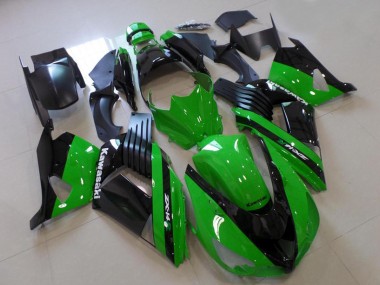 Carenados Moto Kawasaki ZX14R ZZR1400 2006-2011 - Verde Negro Brillante Fábrica