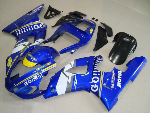 Carenados Moto Yamaha YZF R1 2000-2001 - Azul Blanco Amarillo Motul 46 Fábrica