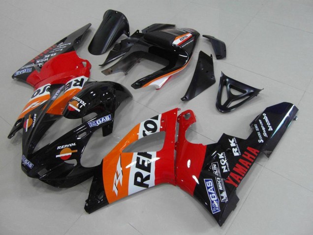 Carenados Moto Yamaha YZF R1 2000-2001 - Naranja Blanco Rojo Negro Repsol Fábrica