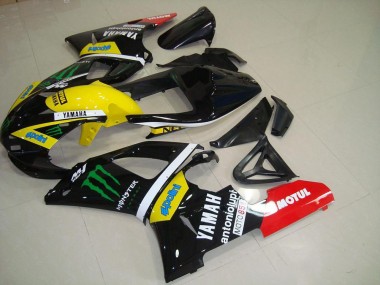 Carenados Moto Yamaha YZF R1 2000-2001 - Negro Brillante Amarillo Blanco Rojo Monstruo Motul Fábrica