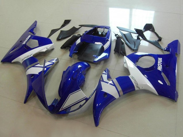 Carenados Moto Yamaha YZF R6 2003-2004 - Azul Blanco Plata Fábrica