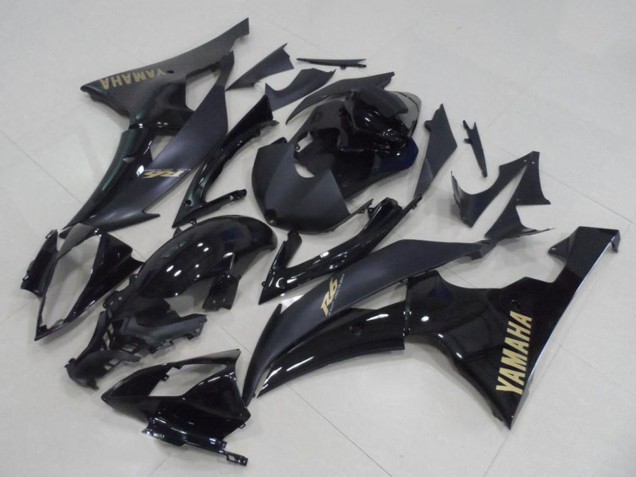 Carenados Moto Yamaha YZF R6 2008-2016 - Negro Brillante Negro Mate Oro Calcomanías Fábrica